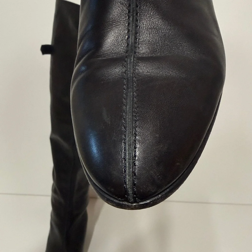Sergio Rossi Knee High Tall Boots with Side Buckle Detail
